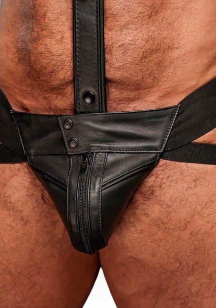 Gay Leather Jockstrap Black Hardline, classic jockstrap, jockstrap sexy, jockstrap anal for sale