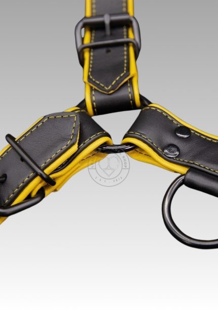 Chest Harness Yellow Hardline, chest harness, mens chest harness, dog chest harness, bdsm chest harness, male chest harness for sale