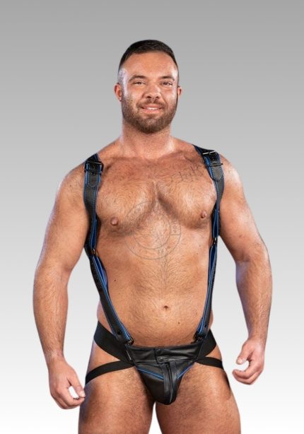 Chest Harness Hunter Blue Hardline, chest harness, mens chest harness, dog chest harness, bdsm chest harness, male chest harness for sale