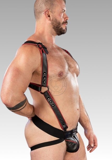 BDSM Chest Harness Hunter Red Hardline, chest harness bdsm, chest harness bondage, chest harness gay, adult harness for sale