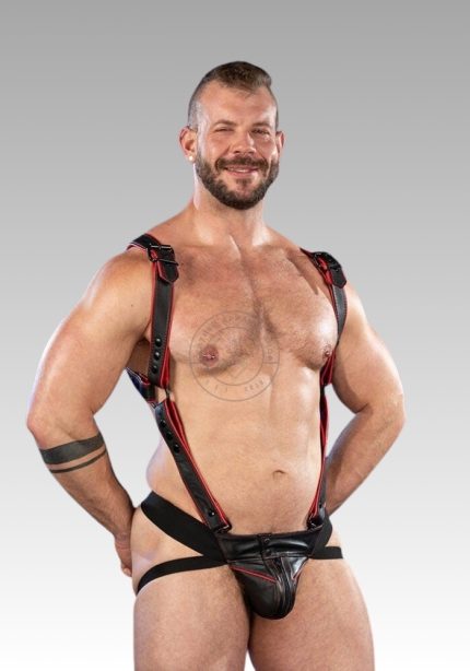 Men's Sexy Jockstrap Red Hardline red Hardline, leather jockstraps, black leather jockstrap, jockstrapped, for sale