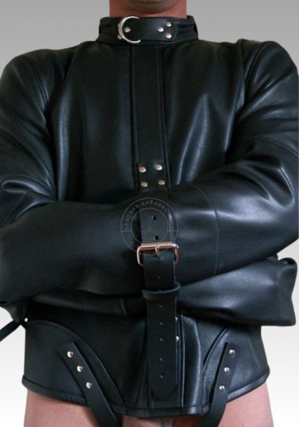 premium Black leather straitjacket for sale