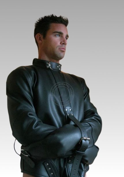 premium Black leather straitjacket for sale