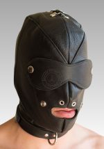 Premium Leather Hood Gag, BDSM hood, hood gag, gay pup hood, bondage hooded for sale