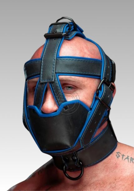 Hardline Head Harness Muzzle Non-Locking, BDSM head harness, bondage head harness, leather muzzle human for sale