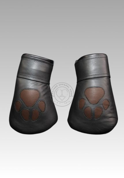 Leather Padded Puppy Play Mitts for sale